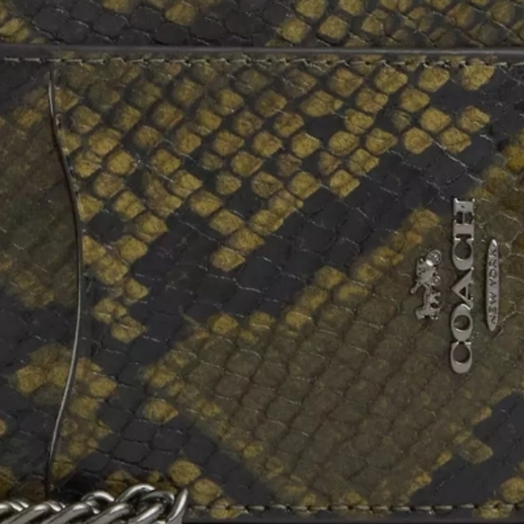 Coach Olive and Black Snake Print Card Holder - Picture 3 of 3